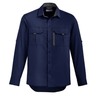 Mens Outdoor Long Sleeve Shirt - Navy:Navy